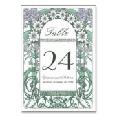 Emerald Violet Garden Trouwtafelnummers Kaart (Achterkant)