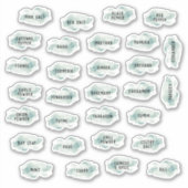 Emerald Watercolor Herb et Étiquettes d'épices (Devant)