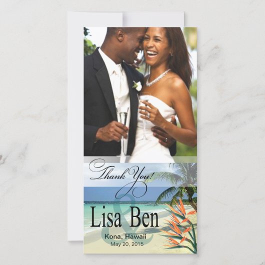 Emerald Waters Tropical Beach Dank u foto Bedankkaart (Voorkant)