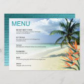 Emerald Waters Tropical Beach Wedding Menu | aqua (Voorkant / Achterkant)
