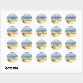 EMERALD WATERS Tropische Strand Bruiloft Ronde Sticker (Vel)
