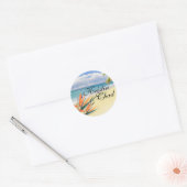 EMERALD WATERS Tropische Strand Bruiloft Ronde Sticker (Envelop)