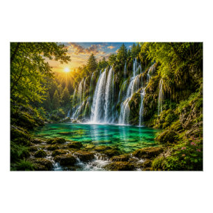 Emerald Waterval Paradijs Poster Perfect Poster