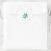 "Emerald Waterverf Abstract Snowflake" Etiketten (Tas)