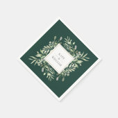 Emerald Waterverf Greenery Gold Servet (Hoek)