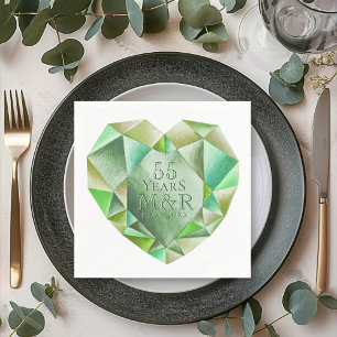 Emerald Waterverf hart 55e bruiloft Jubileum Servet
