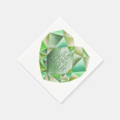 Emerald Waterverf hart 55e bruiloft Jubileum Servet (Hoek)