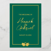 Emerald Wedding Folie Invitation Uitnodiging (Voorkant)
