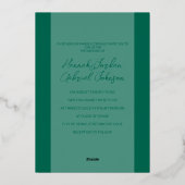 Emerald Wedding Folie Invitation Uitnodiging (Achterkant)