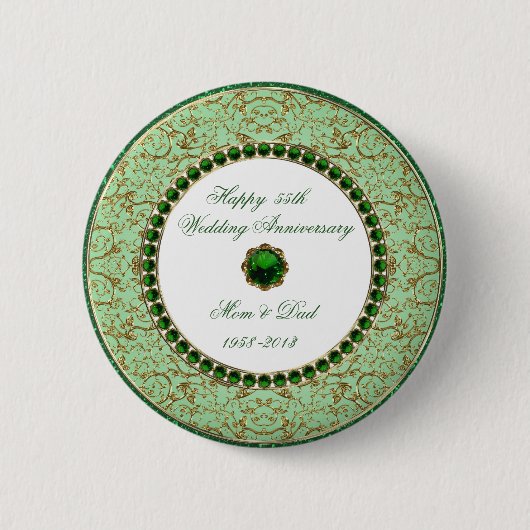 Emerald Wedding Jubileum Button (Voorkant)