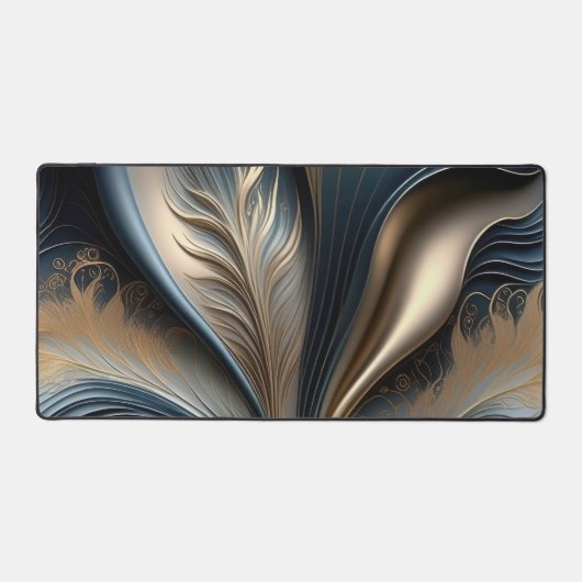 Emerald Whisper - Sarcelle - Or Art Floral Abstrai (Recto)