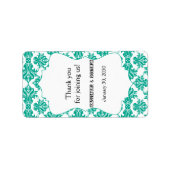 Emerald White Mariage damassé Lip Balm Étiquette (Devant)