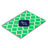 Emerald White Moroccan #5 Navy 3 Initiaal Monogram Notitieboek (Linkerzijde)