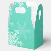 Emerald White Sneeuwvlokken Minimalistische Kerstm Bedankdoosjes (Geopend)