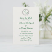 Emerald Wijnstok Bruiloft Save The Date (Staand voorkant)