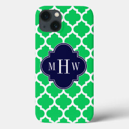 Emerald Wit Marokkaans #5 Marine 3 Initiele Monogr iPhone 13 Hoesje