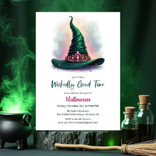 Emerald Witch Pet Wickedly Goede Tijd Halloween Kaart