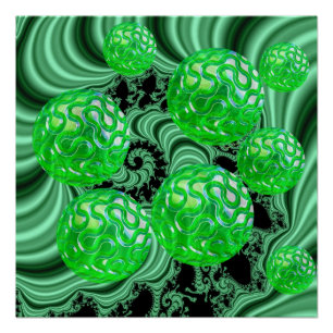 Emerald Zee Forest, Abstracte Groene Oceaan Perfect Poster