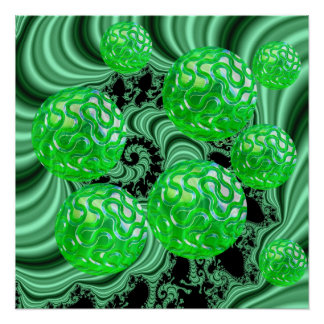 Emerald Zee Forest, Abstracte Groene Oceaan Perfect Poster