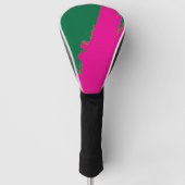 EmeraldGreen   PinkSplash Golfheadcover (Voorkant)