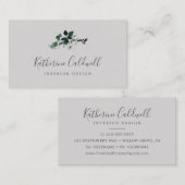 Émeraude | Carte de visite gris (Devant / Derrière)