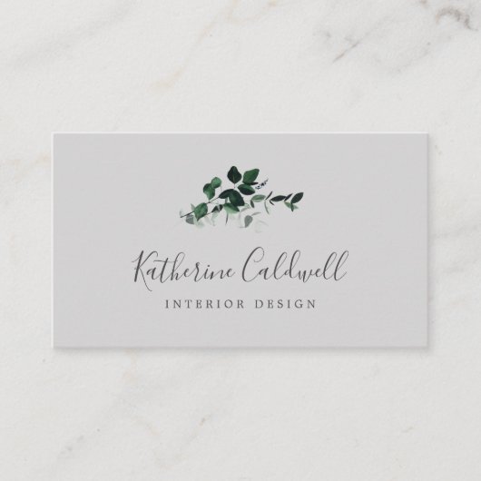 Émeraude | Carte de visite gris (Devant)