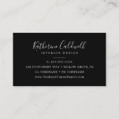 Émeraude | Carte de visite noir (Dos)