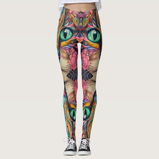 Émeraude Cat yeux Leggings - Joli (Devant)