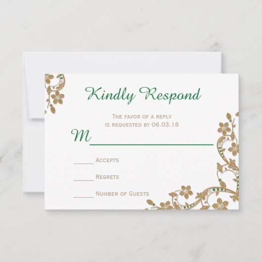 Émeraude et or épousant RSVP (Devant)