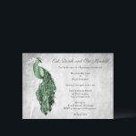 Émeraude Green Peacock Répétition Dîner Invitation<br><div class="desc">Invités Invitations à votre dîner de répétition avec une invitation à dîner de répétition mariage Emerald Green Peacock. Le design d'invitation présente un paon élégant contre un feuillage délicat et un arrière - plan grunge. Personnalisez avec les noms du marié et de la mariée avec les détails du dîner de...</div>