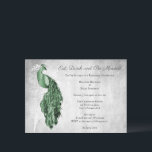 Émeraude Green Peacock Répétition Dîner Invitation<br><div class="desc">Invités Invitations à votre dîner de répétition avec une invitation à dîner de répétition mariage Emerald Green Peacock. Le design d'invitation présente un paon élégant contre un feuillage délicat et un arrière - plan grunge. Personnalisez avec les noms du marié et de la mariée avec les détails du dîner de...</div>