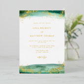 Émeraude Moderne Faire-part de mariage (Debout devant)
