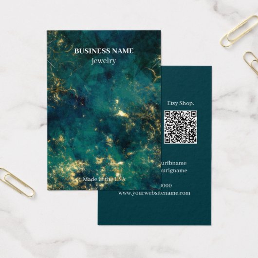 Émeraude moderne QR Code Bijoux Collier d'affaires (Bureau)