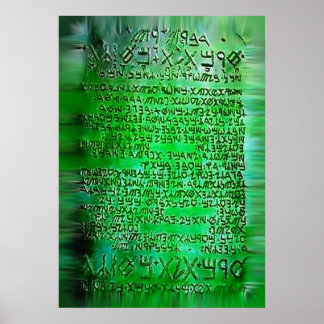 Emeraude tablettes Thoth Hermes affiche d'art tris