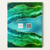 Emeraude vert bleu agate marbre nom script (Dos)
