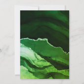 Émeraude Vert & Calligraphie Argent Invitation Ant (Dos)