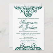 Émeraude Vert Émeraude Ornate Invitations de maria (Devant)