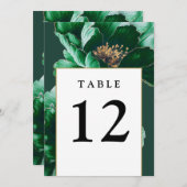 Émeraude Vert Et Or Floral Numéros De Table Modern (Devant / Derrière)