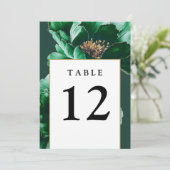 Émeraude Vert Et Or Floral Numéros De Table Modern (Debout devant)