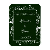 Émeraude Vert Flourdir Économisez La Date Magnet (Vertical)