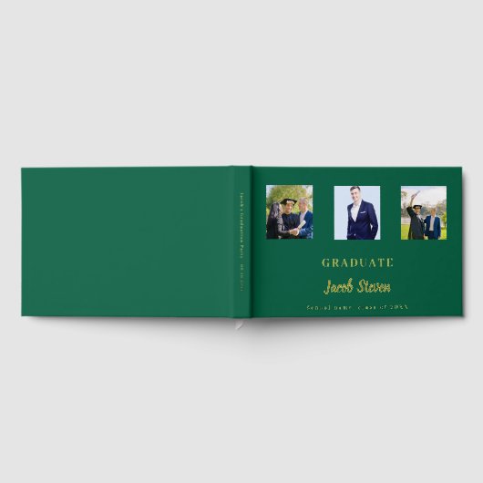 Émeraude vert or nom script photo Graduation (Complet)