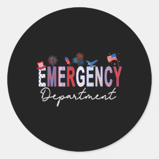 Emergency Department 4 juli Verenigde Staten Emerg Ronde Sticker