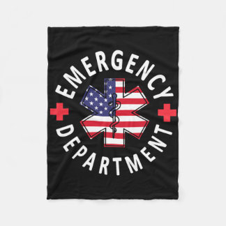 Emergency Department 4th Of July Usa Emergency Roo Fleece Deken