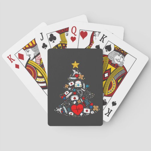 Emergency Department Xmas Tree Nurse Pokerkaarten (Achterkant)