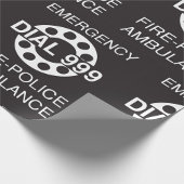 Emergency Dial 999 Sign Fire Police Ambulance Cadeaupapier