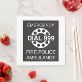 Emergency Dial 999 Sign Fire Police Ambulance Servet (Insitu)