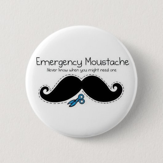 Emergency moustache ronde button 5,7 cm (Voorkant)