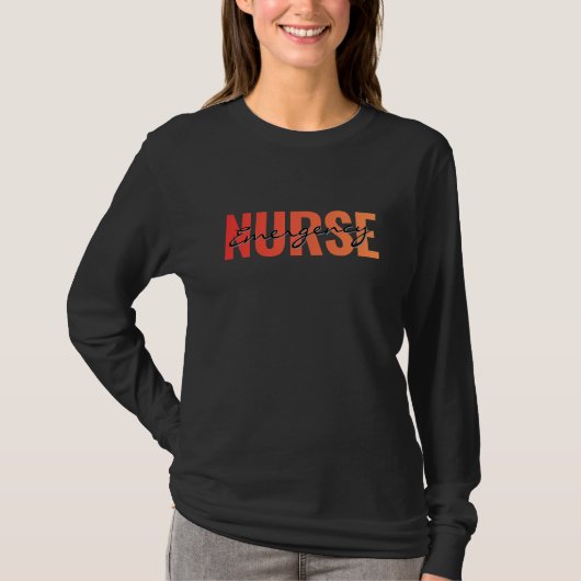 Emergency Nurse Life Bold Typography T-shirt (Voorkant)