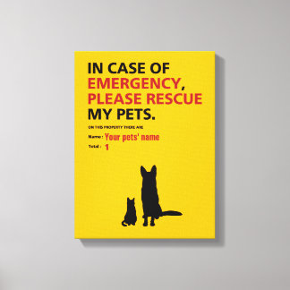 Emergency Panel (dog & cat) Canvas Afdruk