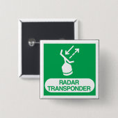 Emergency Radar Transponder Safety Sign Vierkante Button 5,1 Cm (Voorkant /achterkant)